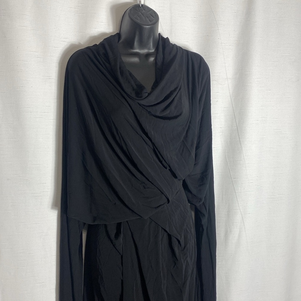 ZARA DRAPE MIDI DRESS LIMITED EDITION SIZE XL COLOR BLACK NWT - Picture 10 of 16